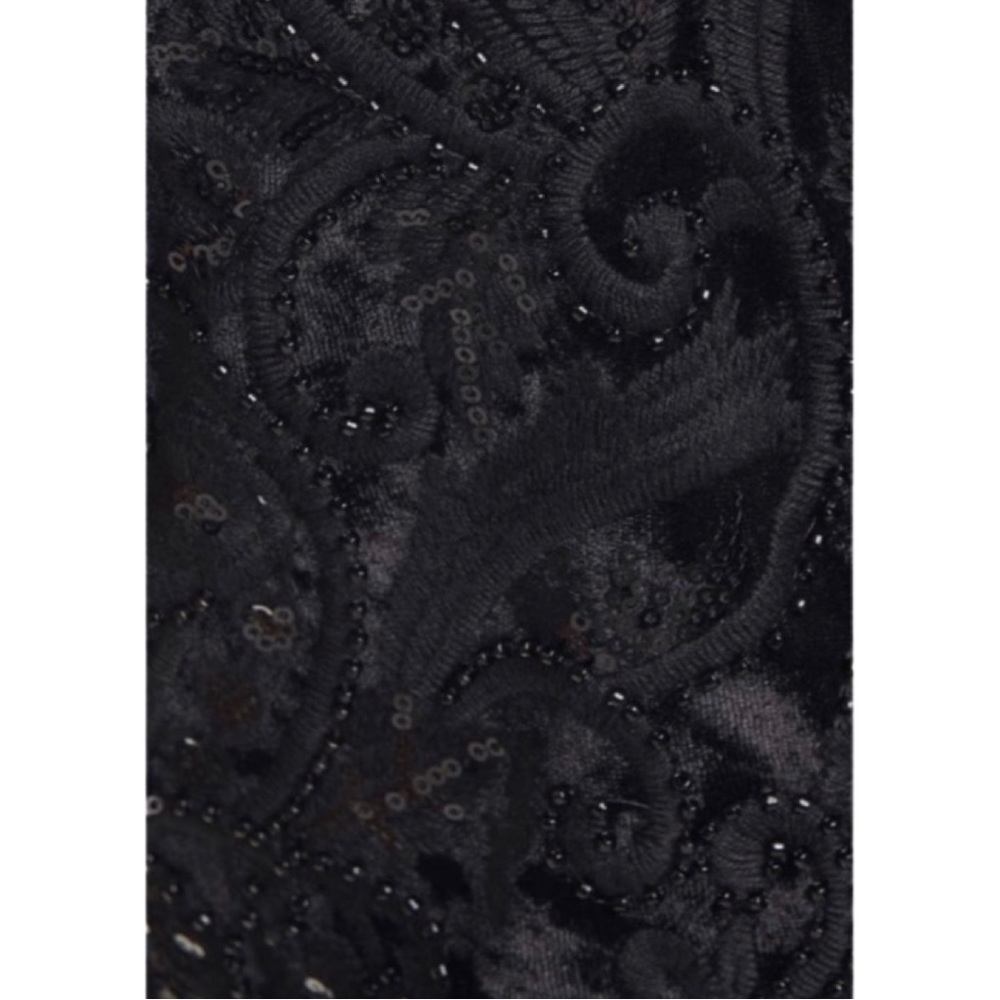 Alice + Olivia Alba Sequin Midi Dress V neck Black Cocktail Party NWT. - Picture 7 of 8